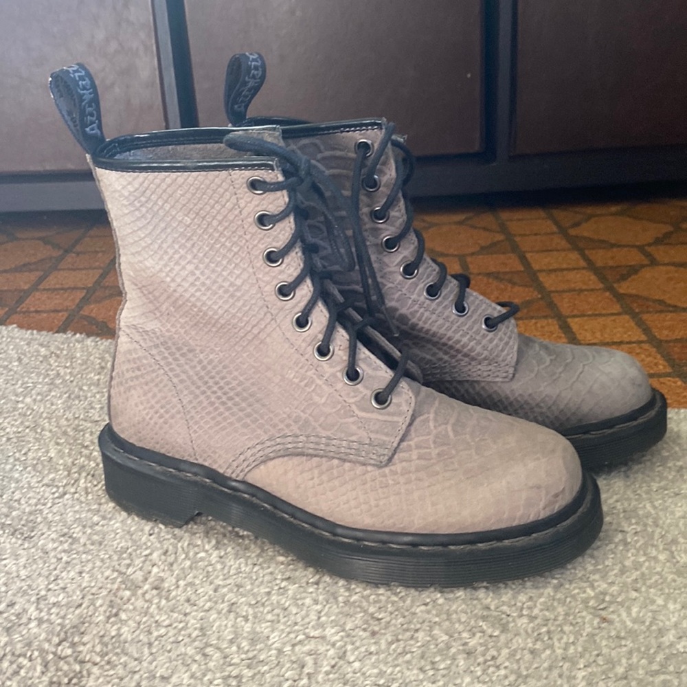 RARE grey snake skin Doc Marten boots